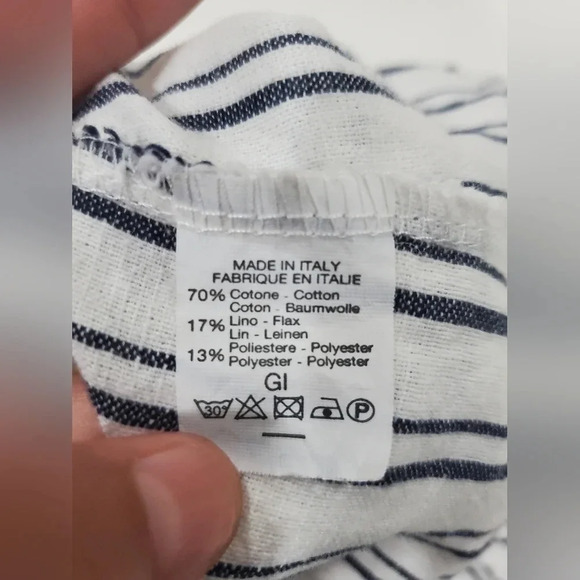 Brandy Melville One Size Striped Button Front Crop Top Cotton/linen. - Picture 8 of 8